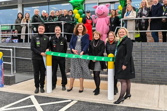 The new BP fuel garage and store on Welham Road, Malton. Mayor Di Keal cut the ribbon along with regional and local management.  
Image ©Darren Casey