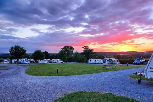 Sun sets over Cliff Farm Holidays in North Yorkshire