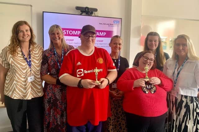 The launch of the STOMP film this week – with Barry and Anne-Marie at the front, holding little Oscars for their work on the film.