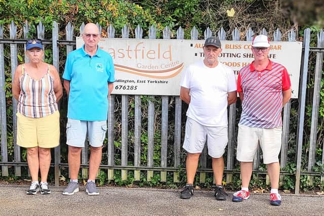 From left, runners-up Sue and Billy Holdsworth, and winners Gary Thornton and Paul Morgan at the final Friday Over-60s Merit at Dukes Park.
