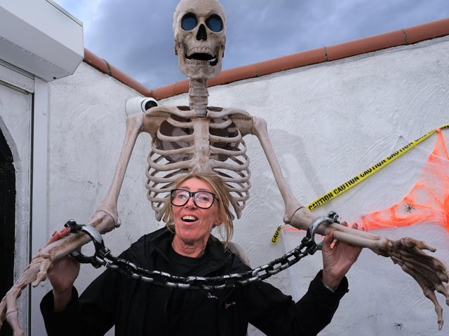 Anne McAteer takes part in the Halloween festivities.