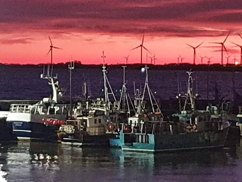 A colourful sunset at Bridlington harbour.