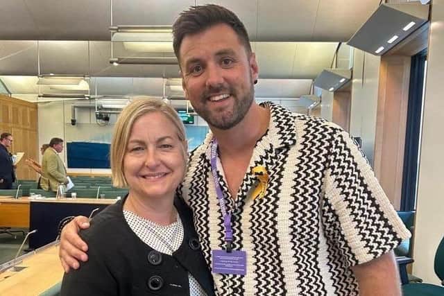 Alison Hume, MP for Scarborough and Whitby, with Ryan Swain as he goes on the 'You, Me & ADHD' tour and campaign, which has visited schools across the country. Photo credit: Ryan and Samantha Swain / SWNS.