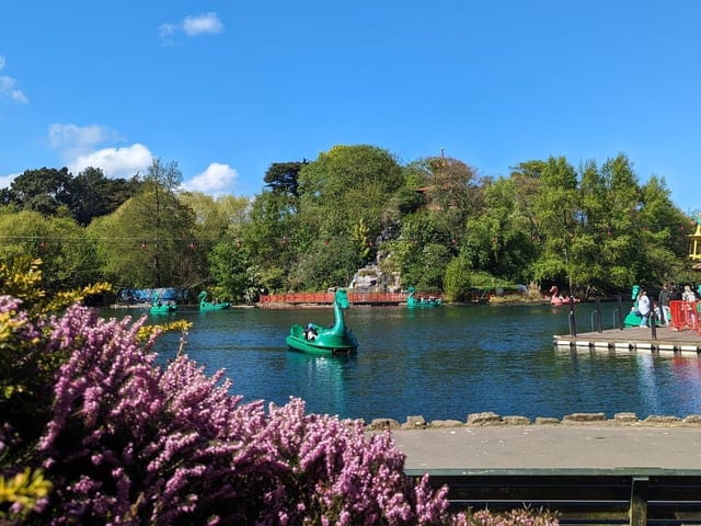 A stunning view of Peasholm Park in the spring sun.