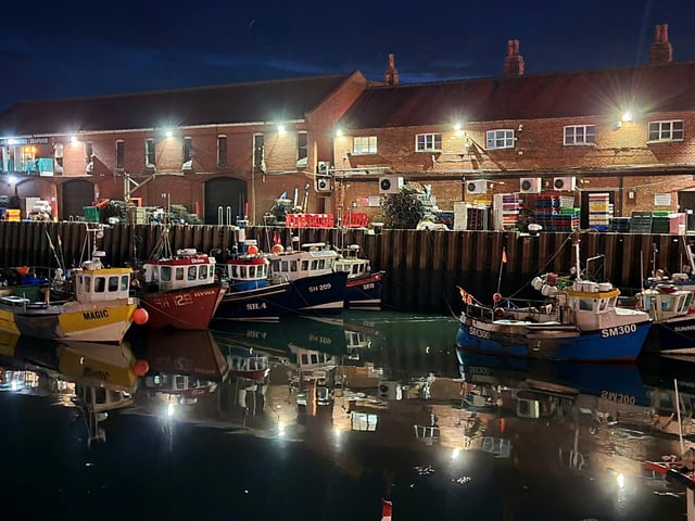 Shining light in the harbour.