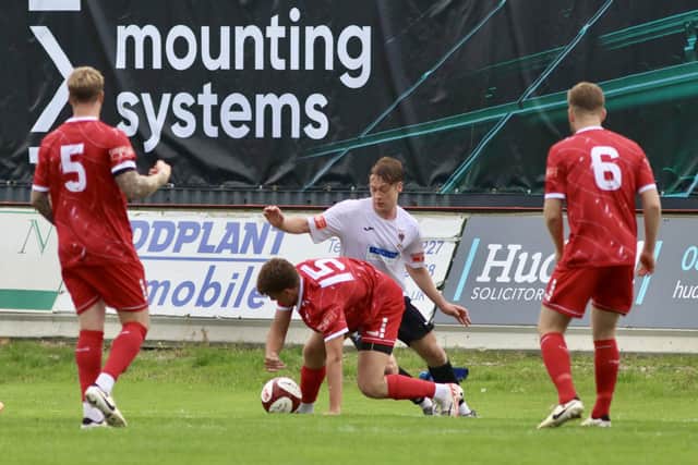 Bridlington Town suffered a 2-1 home loss against Consett in the NPL Division East. Photos by TCF Photography