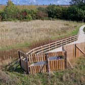 Accessible viewing screen at North Cave Wetlands