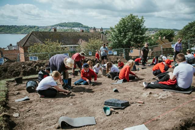 Pupils from St. George's RC Primary School excavating the site at Paradise - Photo by Matt Cooper
