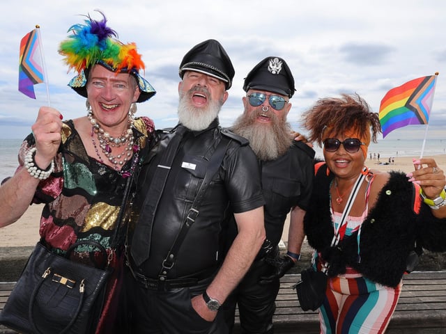 Flying the flags at Bridlington Pride.