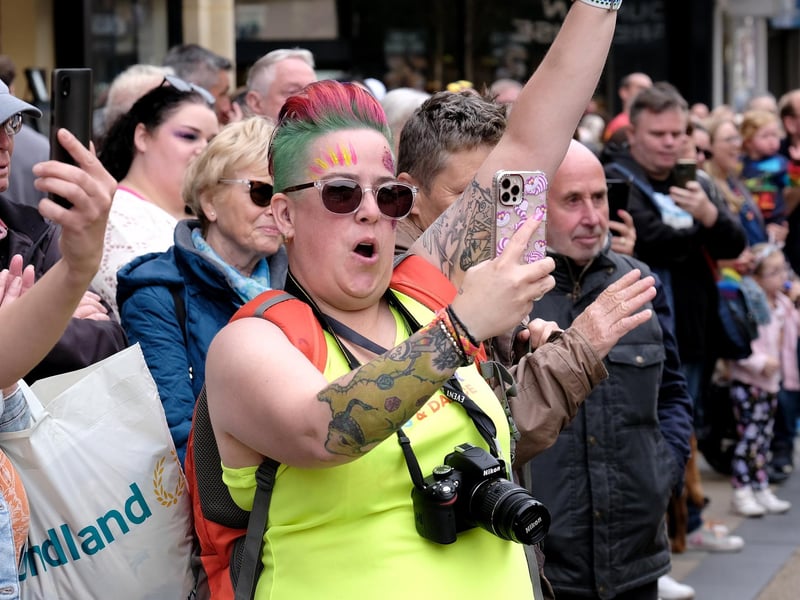 People lined the streets to show their support for the parade