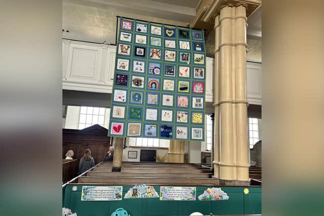 The Speak Their Name quilt at St Mary's Church in Whitby.