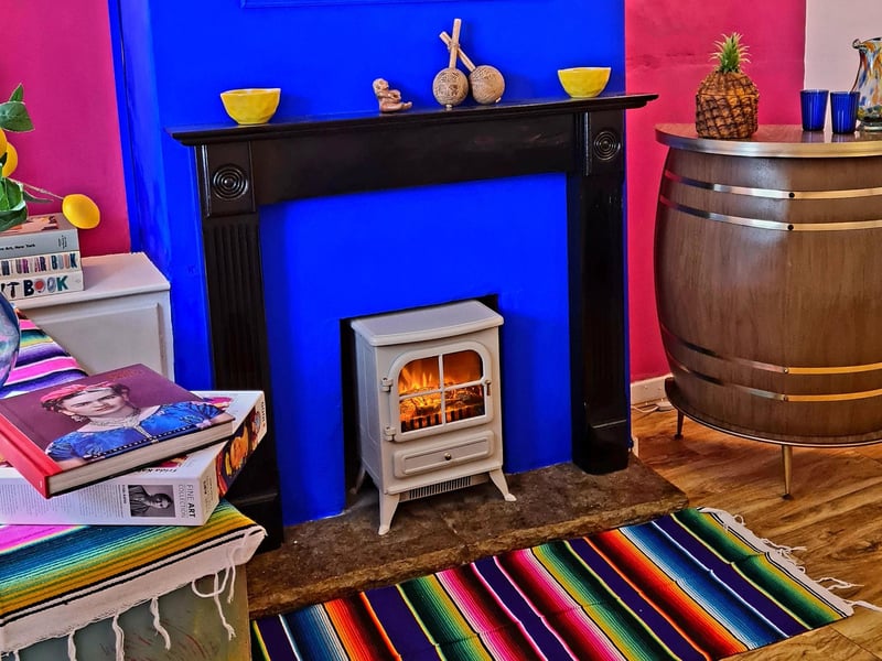 A colourful, cozy living area