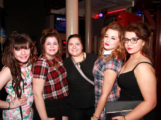 Ella, Darcie, Briorny, Antonia and Molly loving their night in Quids Inn.