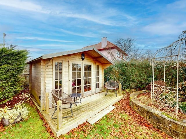 This summer house is a feature in the rear garden of the East Ayton property.