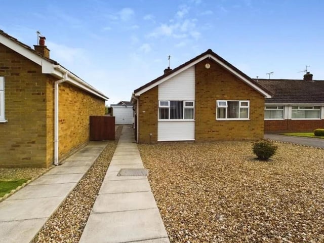 This two bedroom detached bungalow is for sale with Hunters for £230,000.