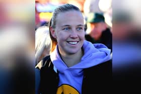 England footballer Beth Mead, pictured at Whitby's Boxing Day Dip, is opposed to the building of holiday chalets in her home village of Hinderwell.