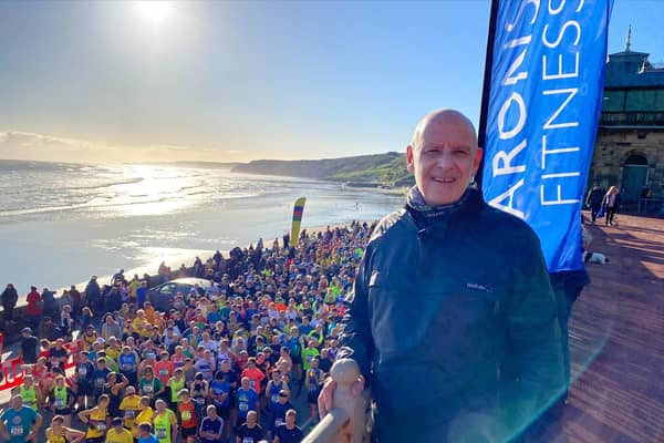 Bridlington Road Runner Stuart Bowes was the official starter for the McCain Yorkshire Coast 10K on Sunday morning. PHOTOS BY TCF PHOTOGRAPHY