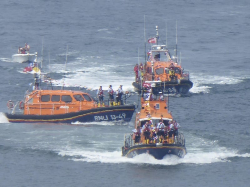 Lois Ivan was welcomed to Whitby by a flotilla of RNLI vessels.
picture: Graham Templeton.