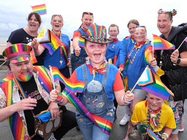 Rainbow flags, accessories and even beards were seen during the parade.