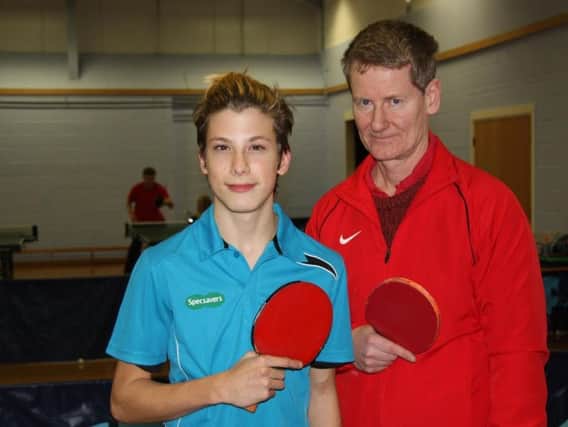 Jack Lawrence with table tennis coach Ashley Hodgson