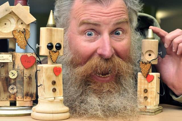 Scarborough Beard Festival organiser Anthony Springall with the trophies