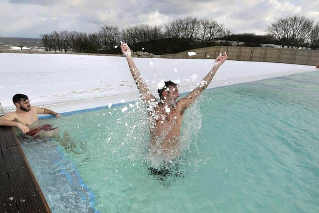 Outdoor pool at Alpamare water park.
