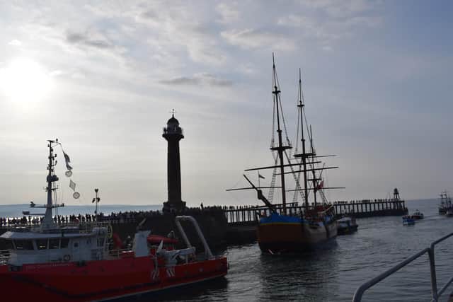 The Endeavour arrives in Whitby. Picture by Sam Jones.