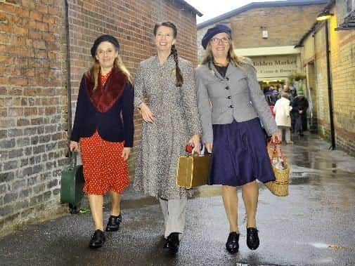 Visitors in Pickering , part of the Railway in Wartime event at the North York Moors Railway. Picture by Gary Longbottom