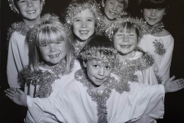 An Angelic Gathering at Braeburn School, back from left: Stuart Lamming, Haley Lawty, Tia Mitchell and Nikita Edwards; front: Rachael Dykes, David Whitaker and Amy Jeanes.
