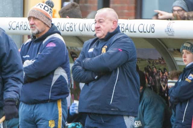 Bridlington coach and former Scarborough player Shaun Fearn watches on