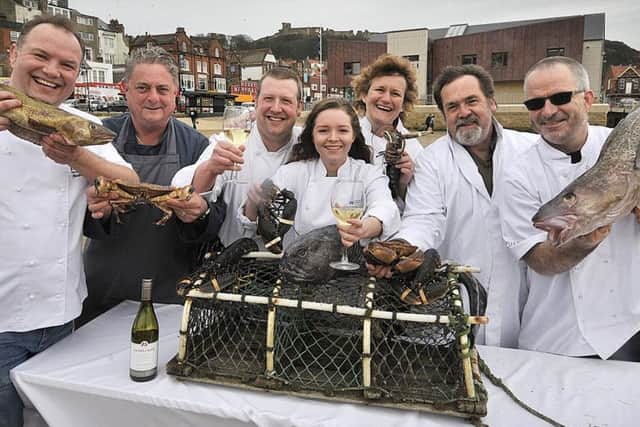 Seafood chefs on Scarborough beach