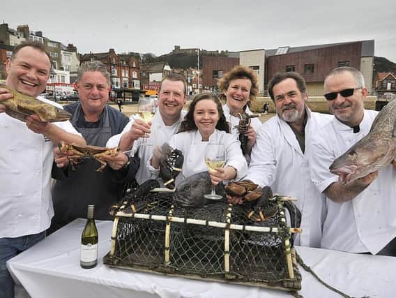 Seafood chefs on Scarborough beach