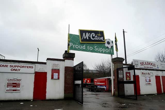 Gates at the entrance to the ground