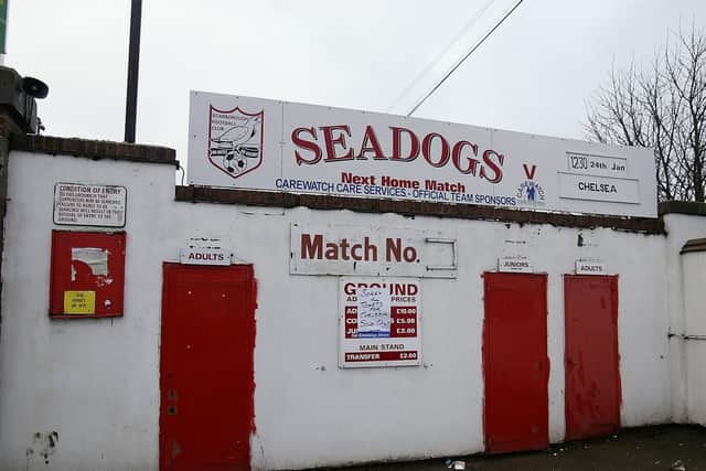 Turnstiles in the home end on Seamer Road