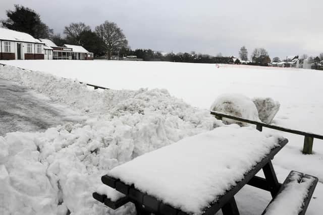 Snowballs not footballs at Ayton Sports Club field on Wilsons Lane in 2013.