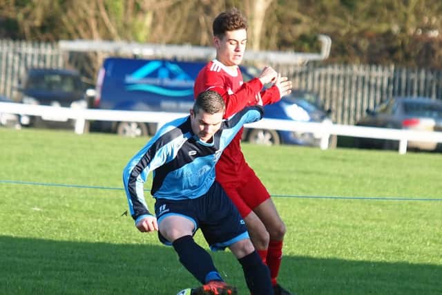 Ricky Tomlinson on the ball for Filey Town