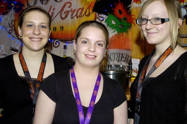 Bar staff Leanne from Falsgrave, Sophie from Barrowcliff and Hannah from Lebberston