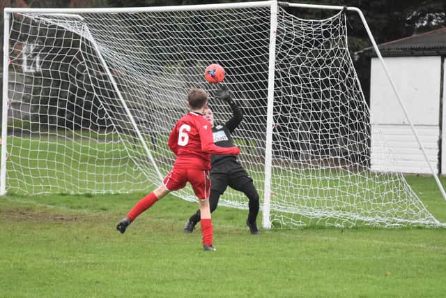 Scarborough Athletic Under-14s fire in during their 5-2 defeat to North Ferriby United