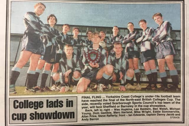 Yorkshire Coast College's successful football team