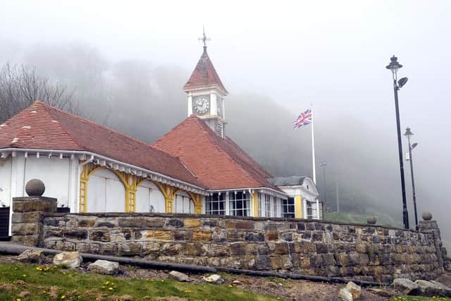 Pictured in the mist