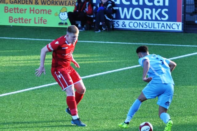 Tom Davie looks to put a foot in
