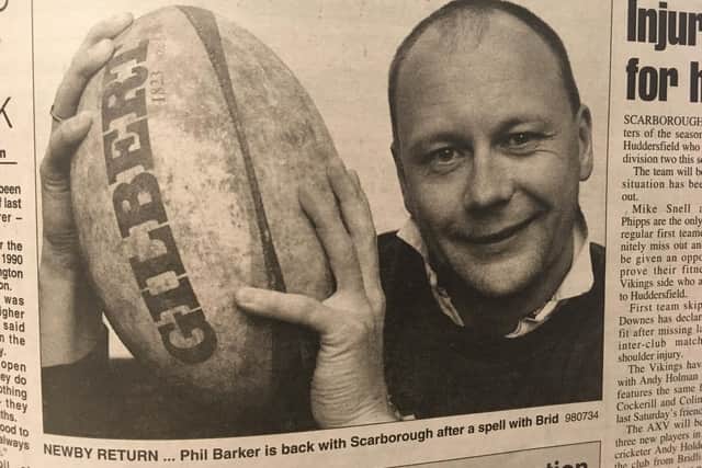 Phil Barker returns to Scarborough RUFC