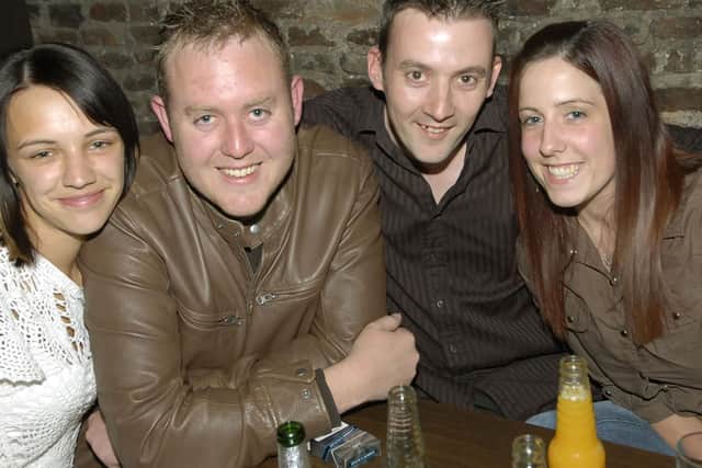 Bar staff from the Cottage in Hunmanby on a night out with the boss in Scarborough: Holly, Simon, landlord Darryl and Nat.