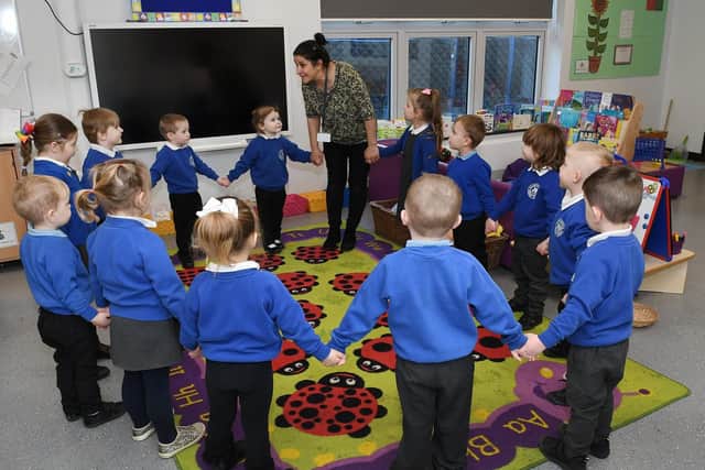 Having fun in the new nursery.