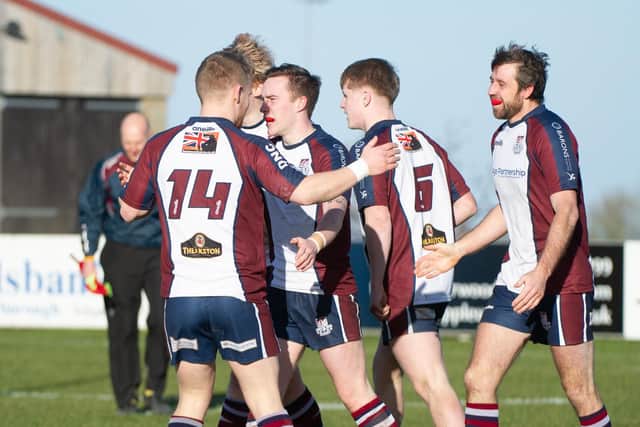 Scarborough RUFC celebrate their solitary try