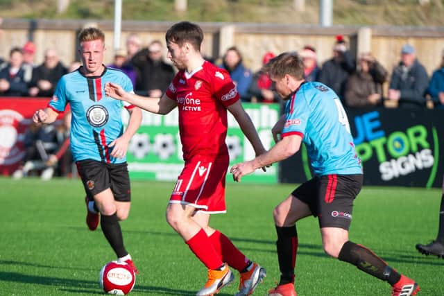 Boro and Mickleover battle for the ball