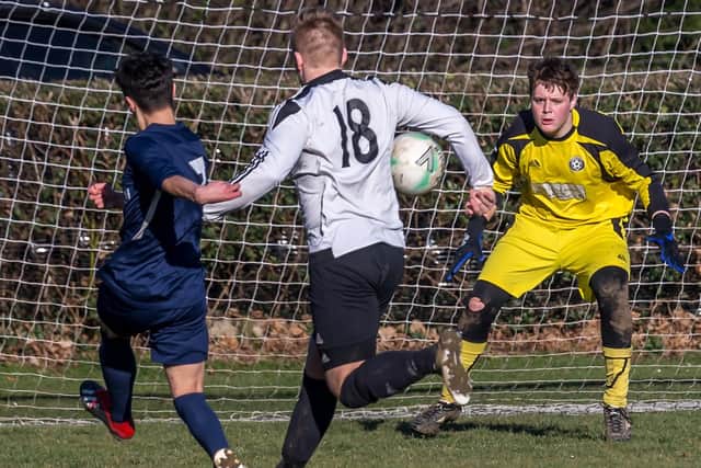 Edgehill get a shot away on goal