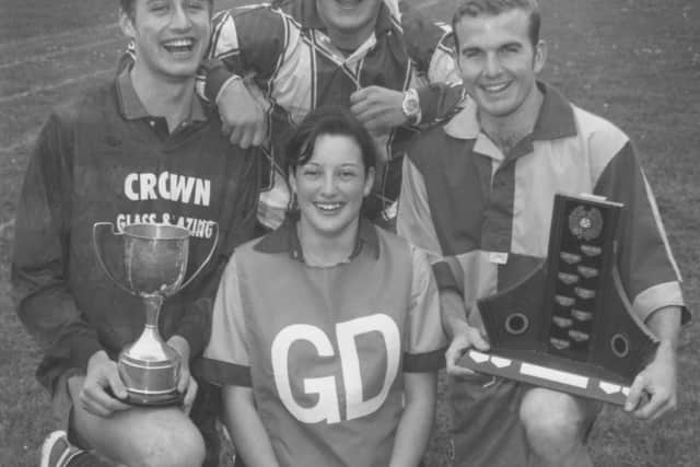 Pictured in 1996 are the captains of the successful sports teams at Yorkshire Coast College, back left to right: John Newton (U19s), Paul Barron (1st XI), Mark Risby (mixed hockey) and front Debbie Jewitt (netball).