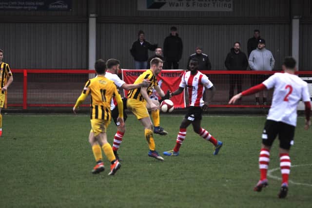 James Walshaw brings the ball under control
