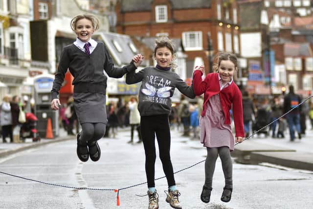 Millie Mitchell, Kyna Nesbitt and Lily Richards have fun